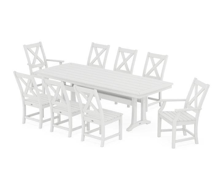 POLYWOOD® Braxton 9-Piece Dining Set with Trestle Legs