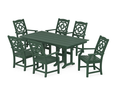 Chinoiserie Arm Chair 7-Piece Farmhouse Dining Set