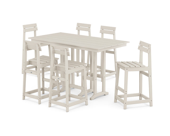 POLYWOOD® Modern Studio Plaza Bar Chair 7-Piece Set