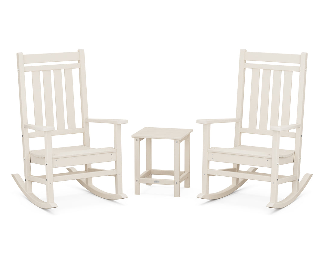 POLYWOOD® Estate 3-Piece Rocking Chair Set with Long Island 18" Side Table