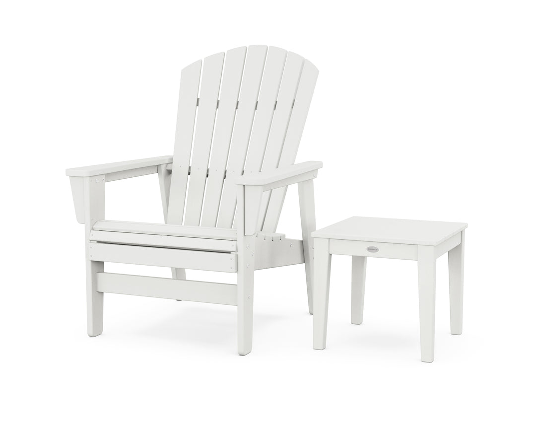 POLYWOOD® Nautical Grand Upright Adirondack Chair with Side Table