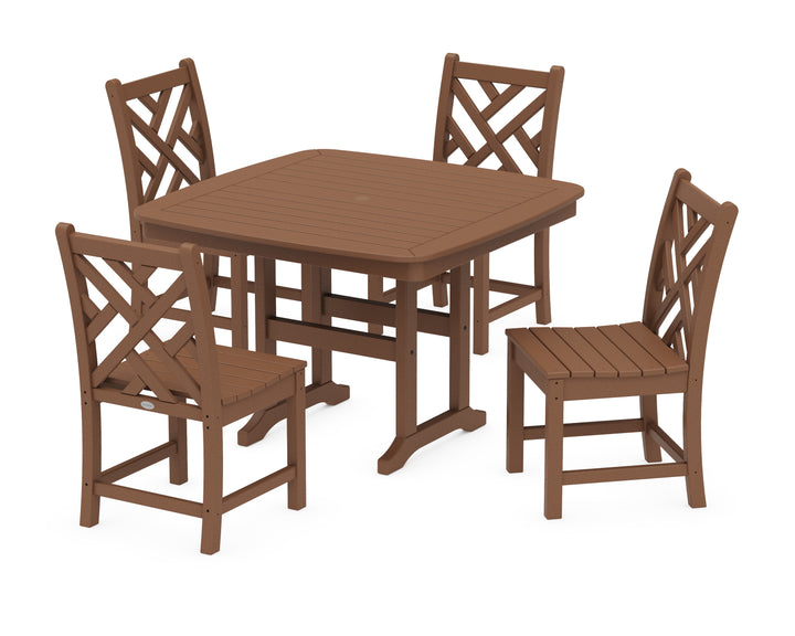 POLYWOOD® Chippendale Side Chair 5-Piece Dining Set with Trestle Legs
