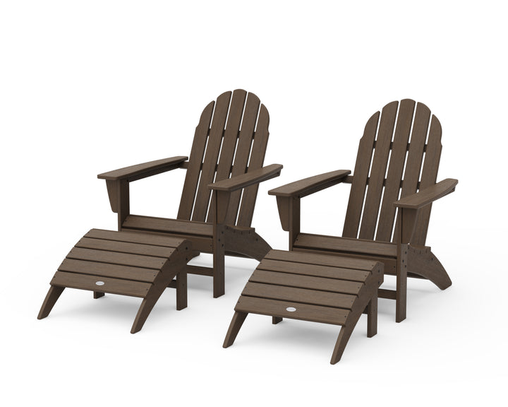POLYWOOD® Vineyard Adirondack Chair 4-Piece Set with Ottomans