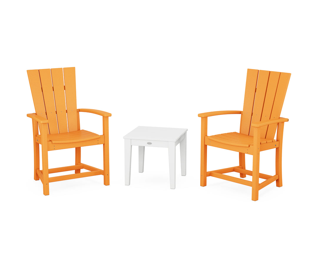 POLYWOOD® Quattro 3-Piece Upright Adirondack Chair Set