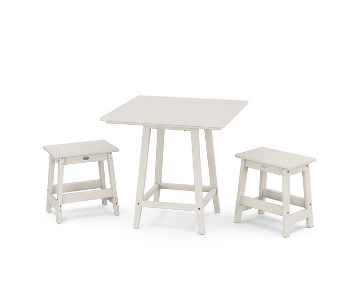 POLYWOOD® Modern Studio Stool 3-Piece Square Bistro Set