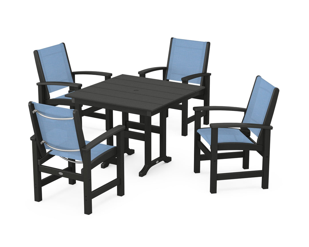 POLYWOOD® Coastal 5-Piece Farmhouse Dining Set