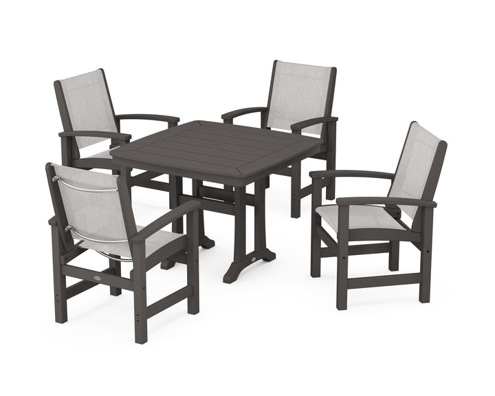 POLYWOOD® Coastal 5-Piece Dining Set with Trestle Legs