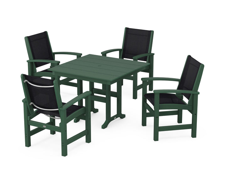 POLYWOOD® Coastal 5-Piece Farmhouse Dining Set
