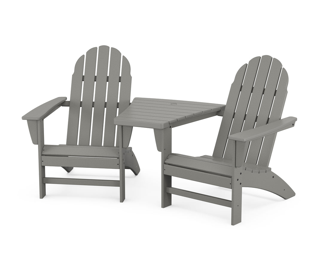 POLYWOOD® Vineyard 3-Piece Adirondack Set with Angled Connecting Table