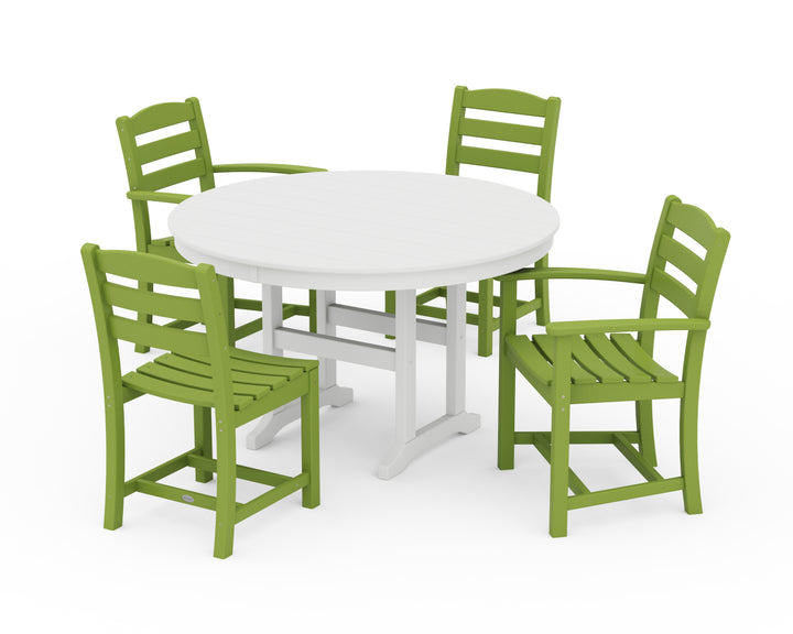 POLYWOOD® La Casa Café 5-Piece Round Farmhouse Dining Set