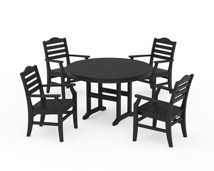 POLYWOOD® Savannah 5-Piece Round Farmhouse Dining Set