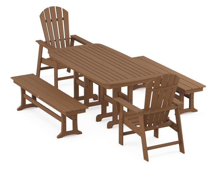 POLYWOOD® South Beach 5-Piece Dining Set with Benches