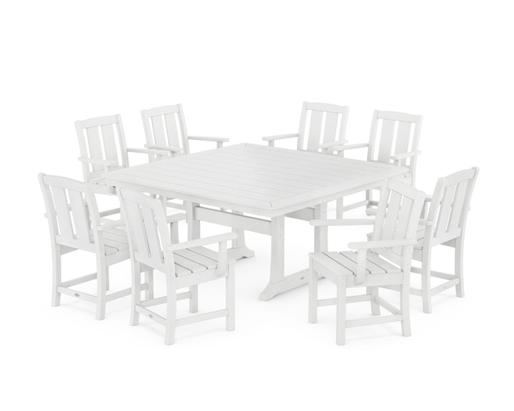 POLYWOOD® Mission 9-Piece Square Dining Set with Trestle Legs