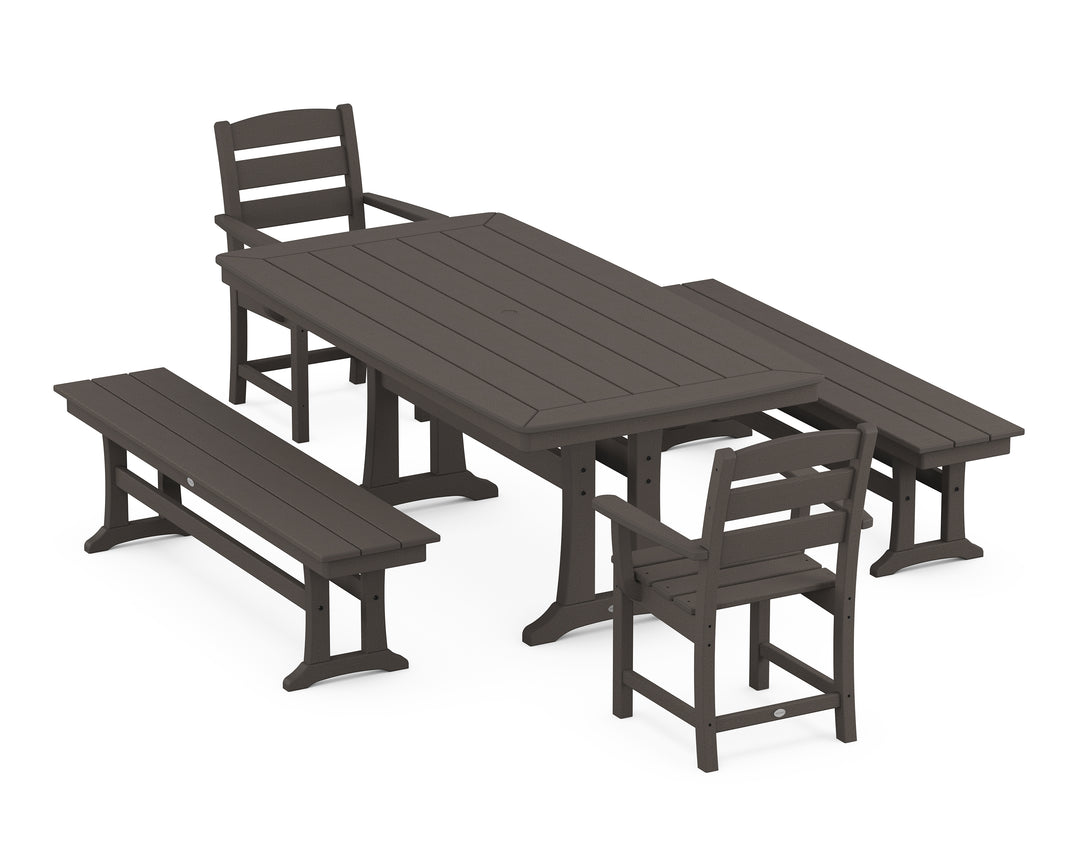 POLYWOOD® Lakeside 5-Piece Dining Set with Trestle Legs