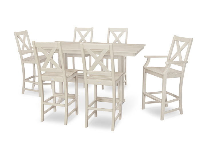 POLYWOOD® Braxton 7-Piece Farmhouse Trestle Bar Set