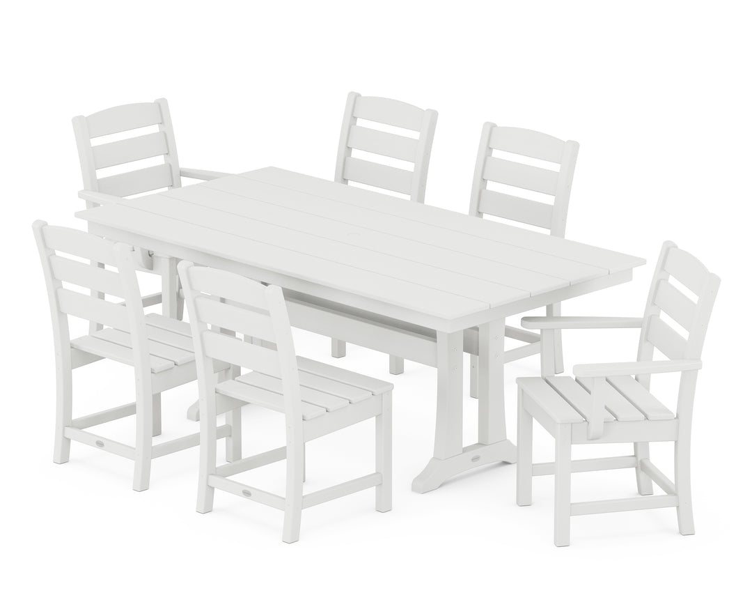 POLYWOOD® Lakeside 7-Piece Farmhouse Dining Set with Trestle Legs
