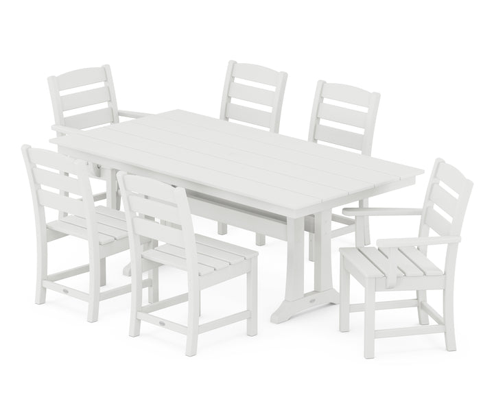 POLYWOOD® Lakeside 7-Piece Farmhouse Dining Set with Trestle Legs