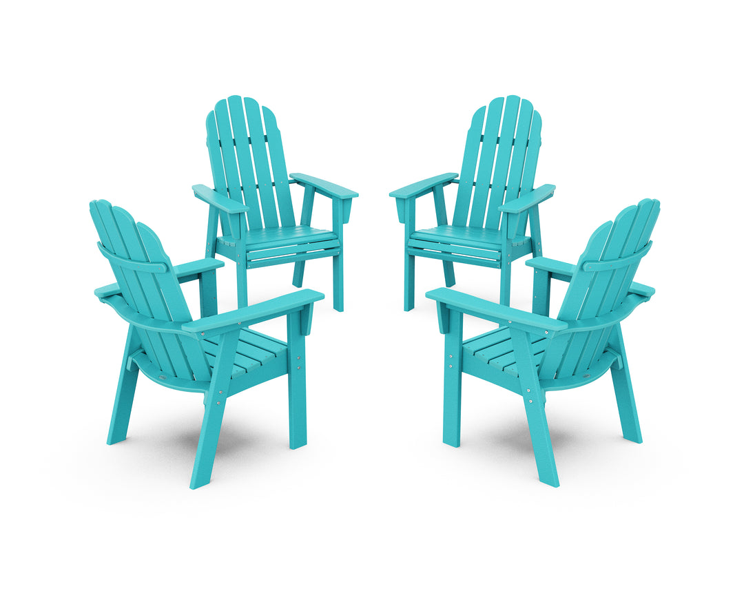 POLYWOOD® Vineyard 4-Piece Curveback Upright Adirondack Conversation Set