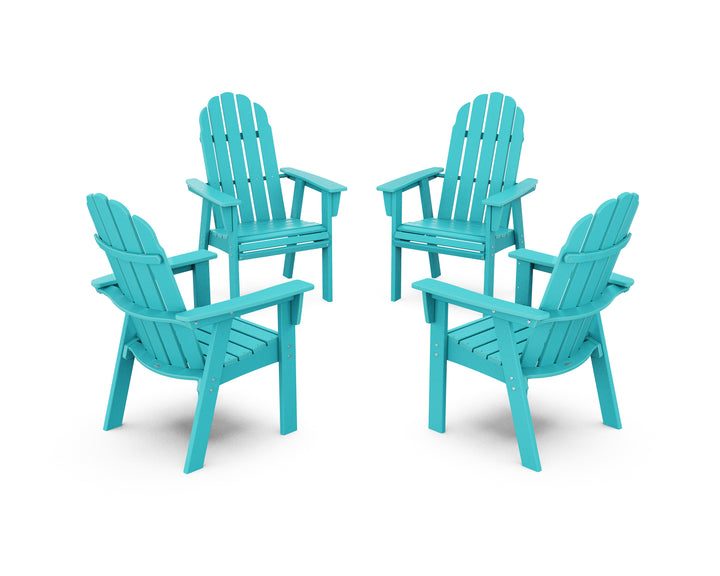 POLYWOOD® Vineyard 4-Piece Curveback Upright Adirondack Conversation Set