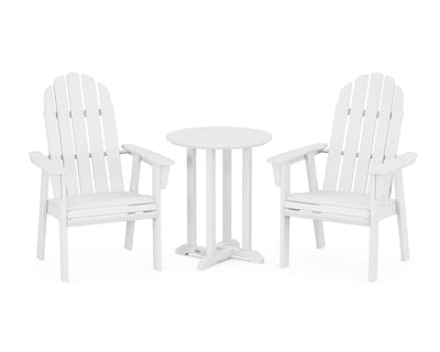 Vineyard Adirondack 3-Piece Round Bistro Dining Set