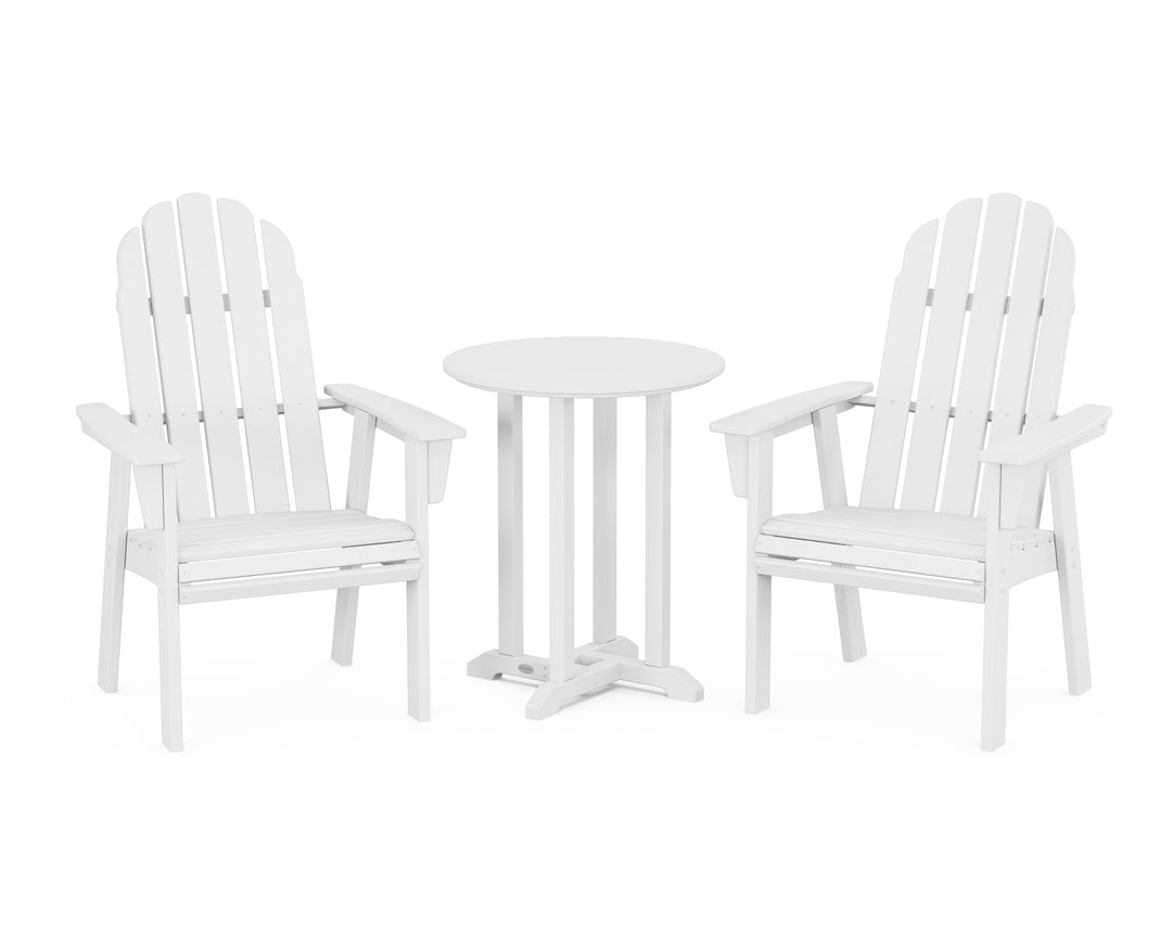 POLYWOOD® Vineyard Adirondack 3-Piece Round Bistro Dining Set