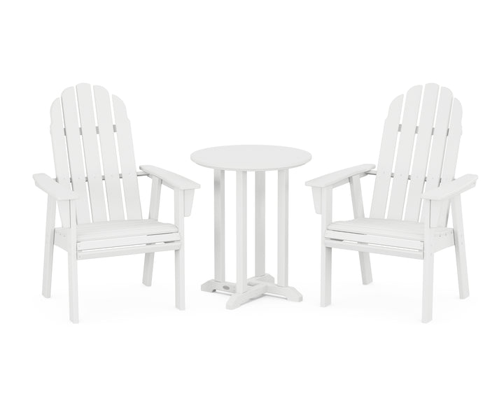 POLYWOOD® Vineyard Adirondack 3-Piece Round Bistro Dining Set