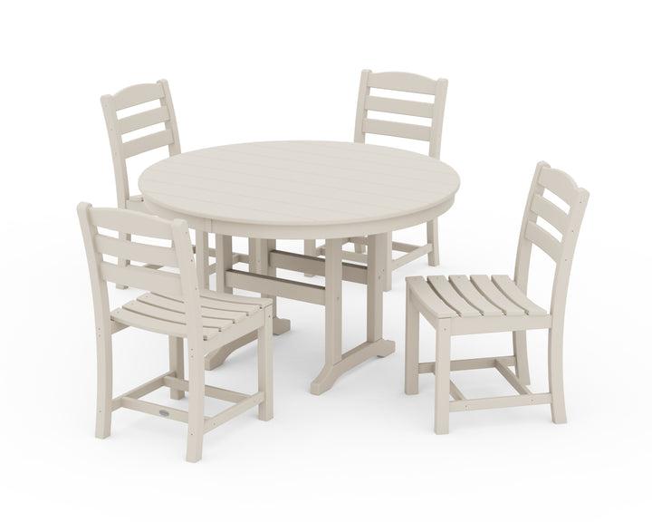 POLYWOOD® La Casa Café Side Chair 5-Piece Round Farmhouse Dining Set