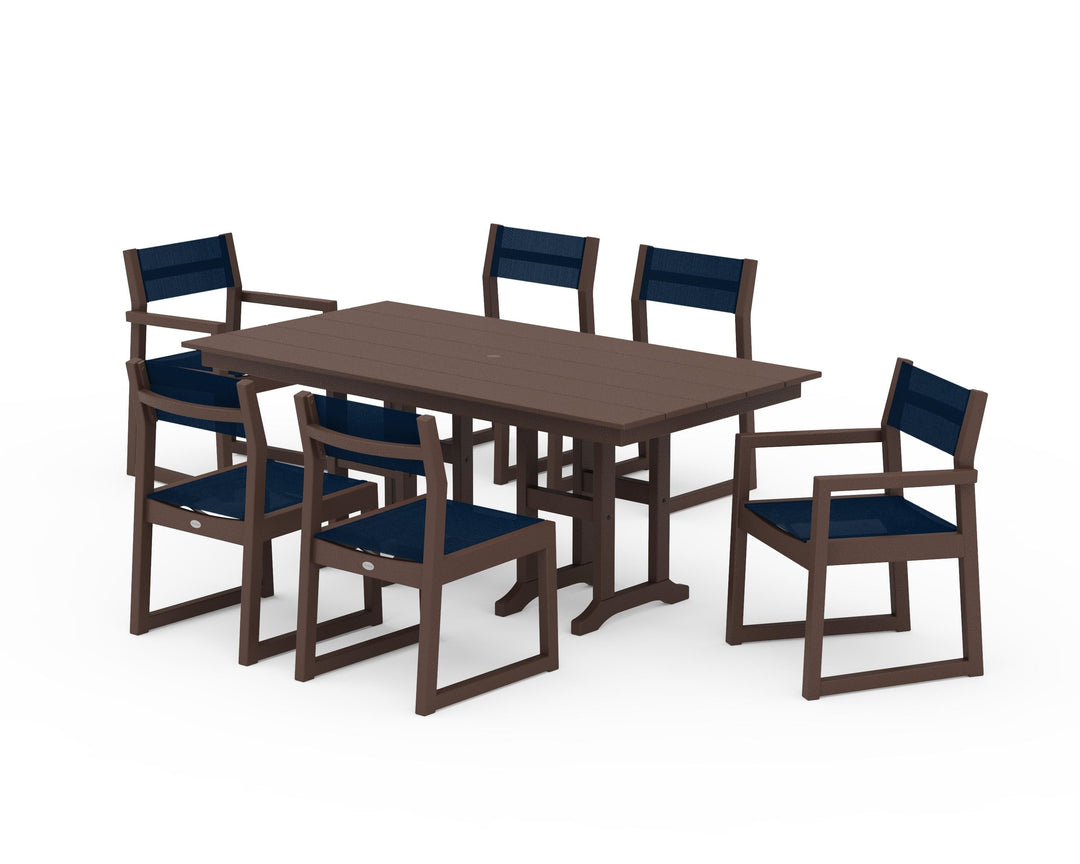 POLYWOOD® EDGE Sling 7-Piece Farmhouse Dining Set