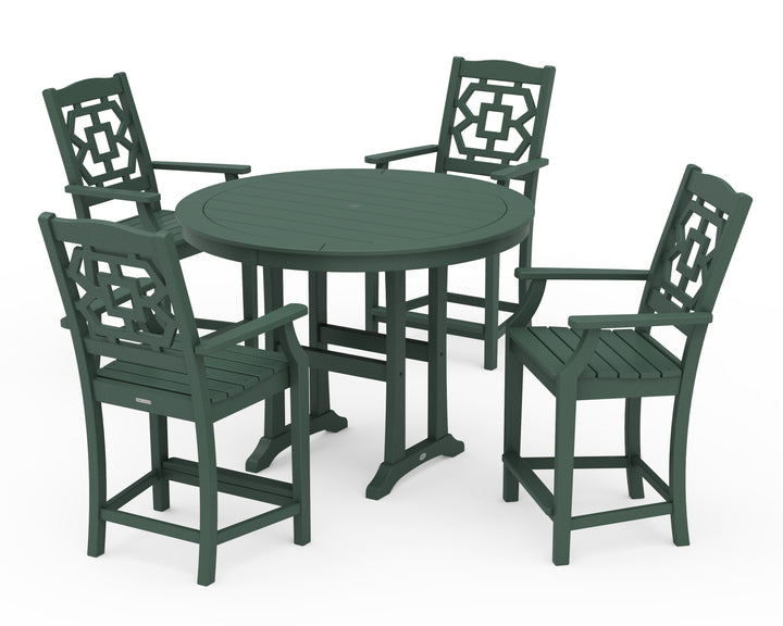 Martha Stewart by POLYWOOD® Chinoiserie 5-Piece Round Counter Set