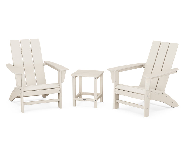 POLYWOOD® Modern 3-Piece Adirondack Set with Long Island 18" Side Table