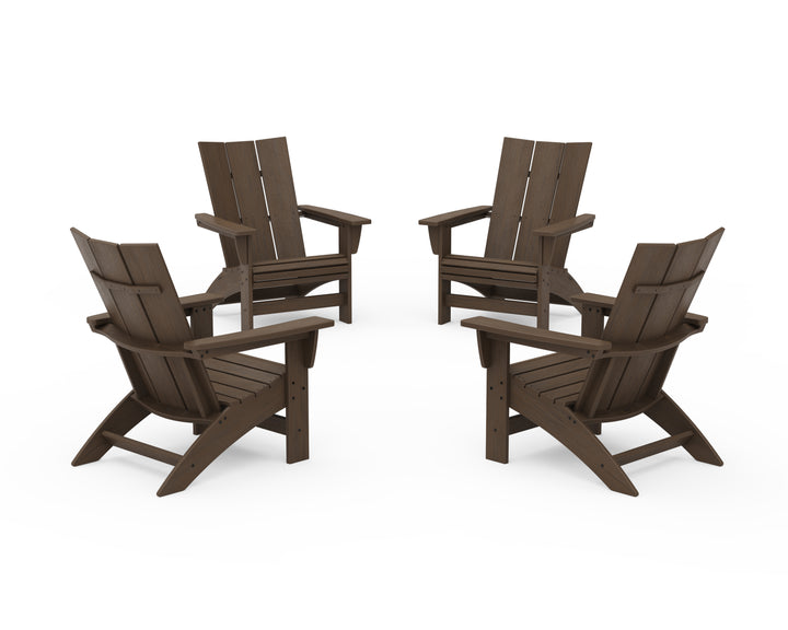 POLYWOOD® 4-Piece Modern Grand Adirondack Chair Conversation Set