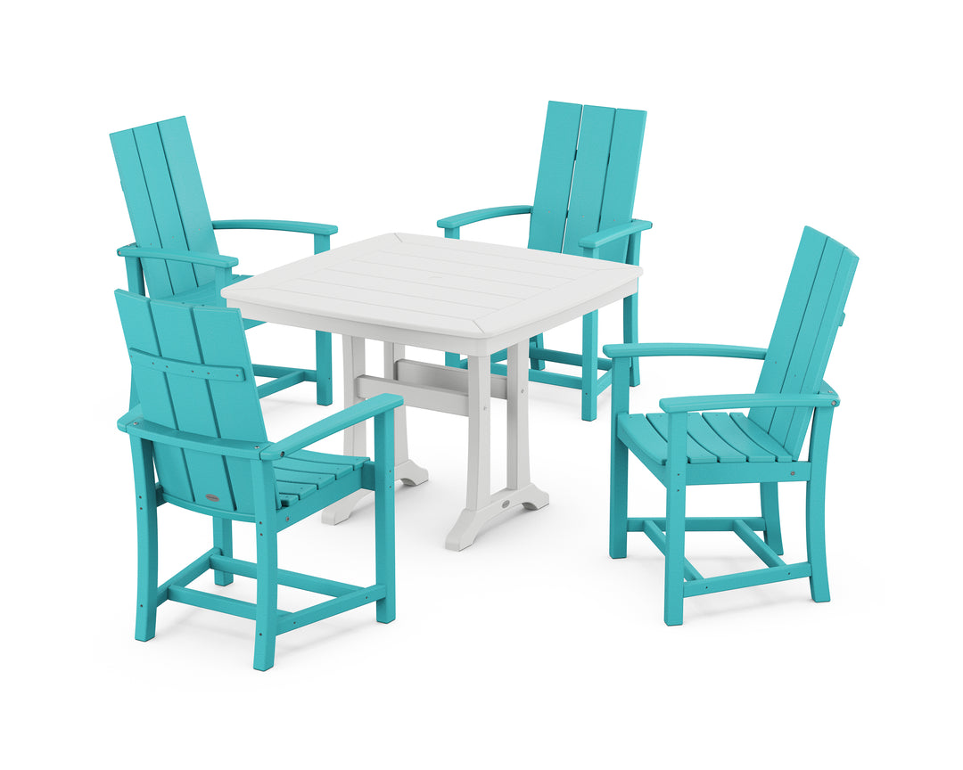 POLYWOOD® Modern Adirondack 5-Piece Dining Set with Trestle Legs