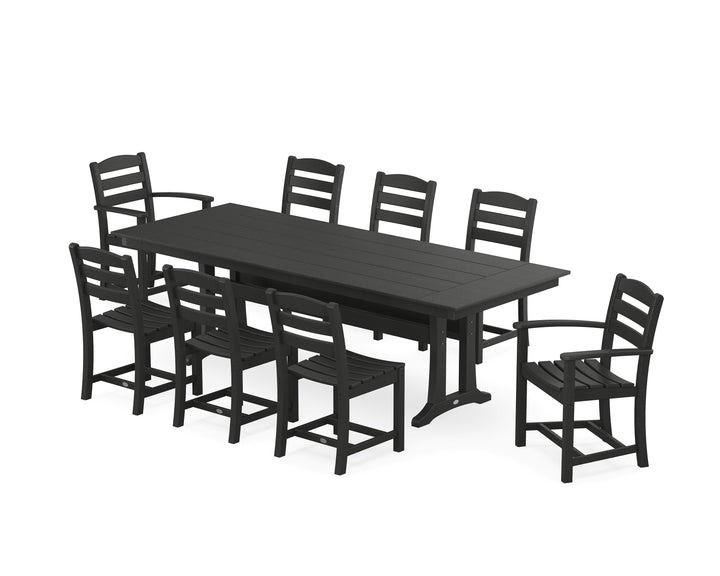 POLYWOOD® La Casa Café 9-Piece Farmhouse Dining Set with Trestle Legs