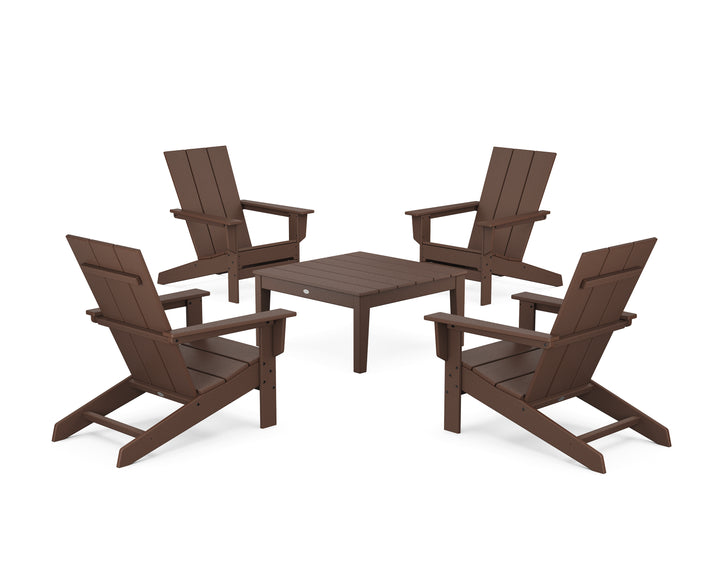 POLYWOOD® 5-Piece Modern Studio Adirondack Chair Conversation Group