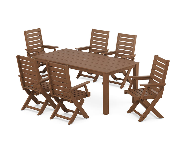 POLYWOOD® Captain Folding Chair 7-Piece Parsons Dining Set