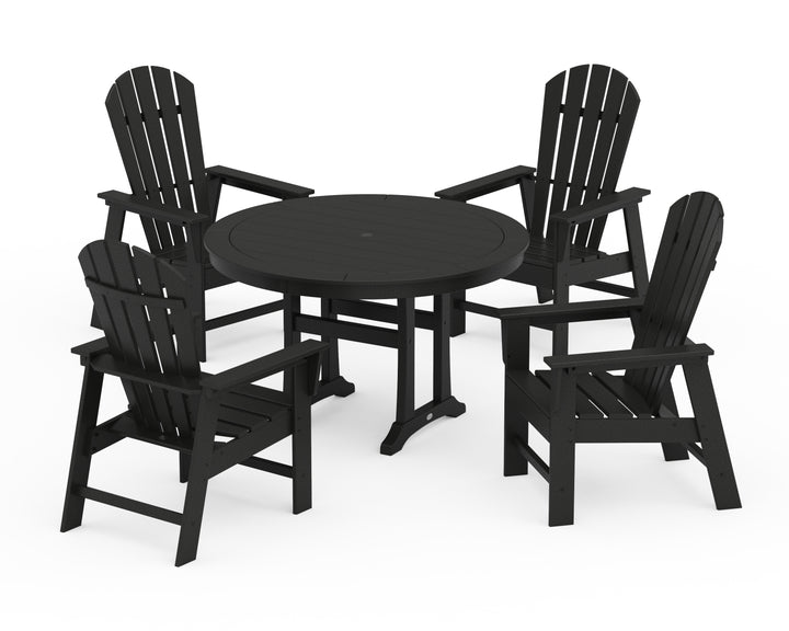 POLYWOOD® South Beach 5-Piece Round Dining Set with Trestle Legs