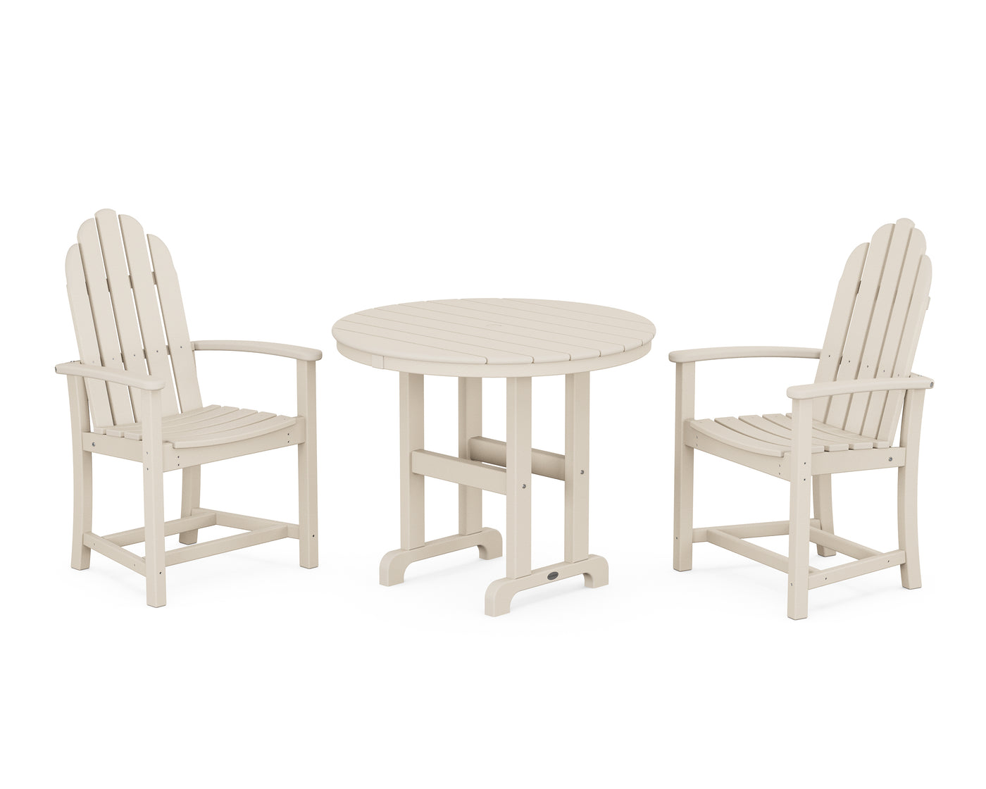 Classic Adirondack 3-Piece Round Dining Set