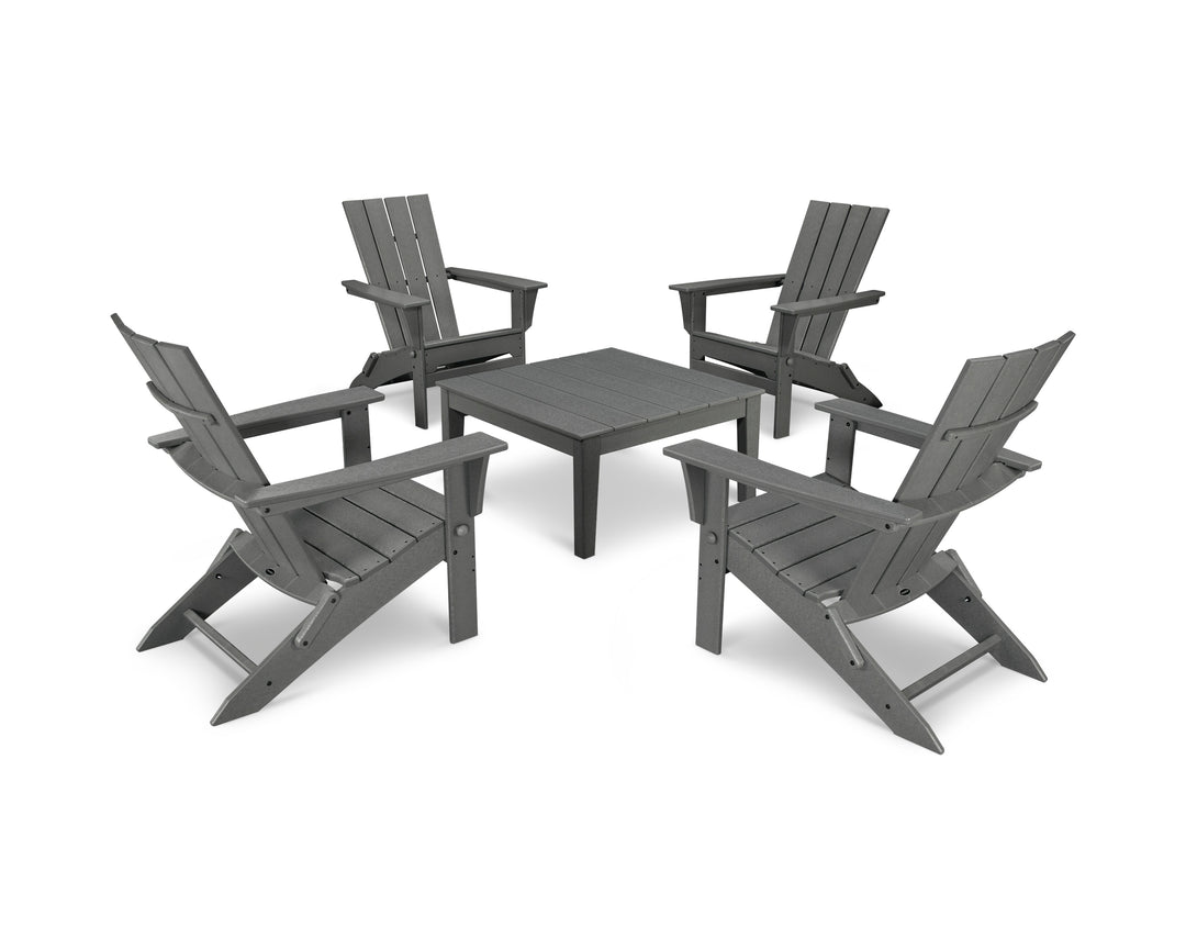 POLYWOOD® Quattro Folding Chair 5-Piece Conversation Set