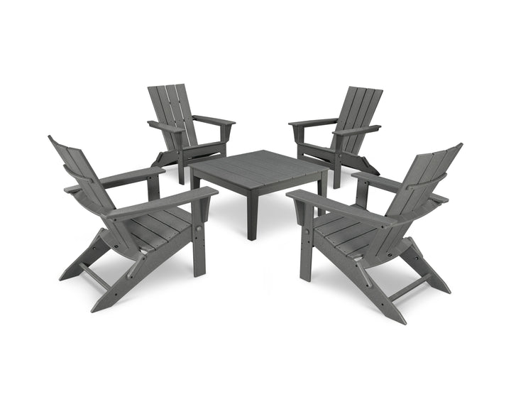 POLYWOOD® Quattro Folding Chair 5-Piece Conversation Set