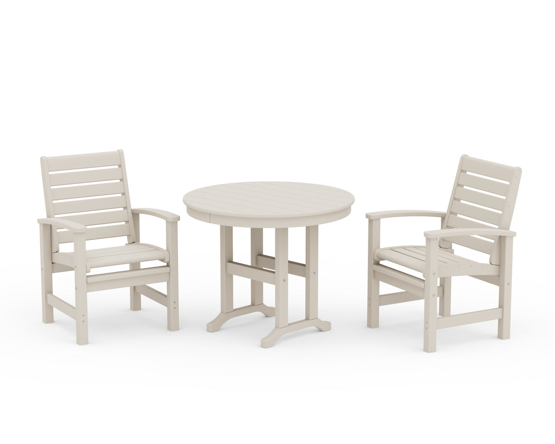 POLYWOOD® Signature 3-Piece Round Farmhouse Dining Set