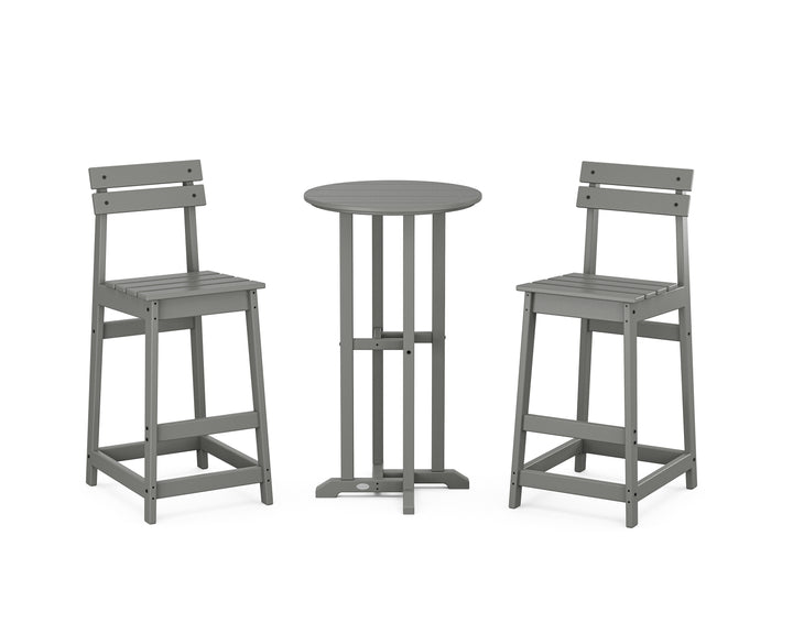 POLYWOOD® Modern Studio Plaza Bar Chair 3-Piece Bistro Set