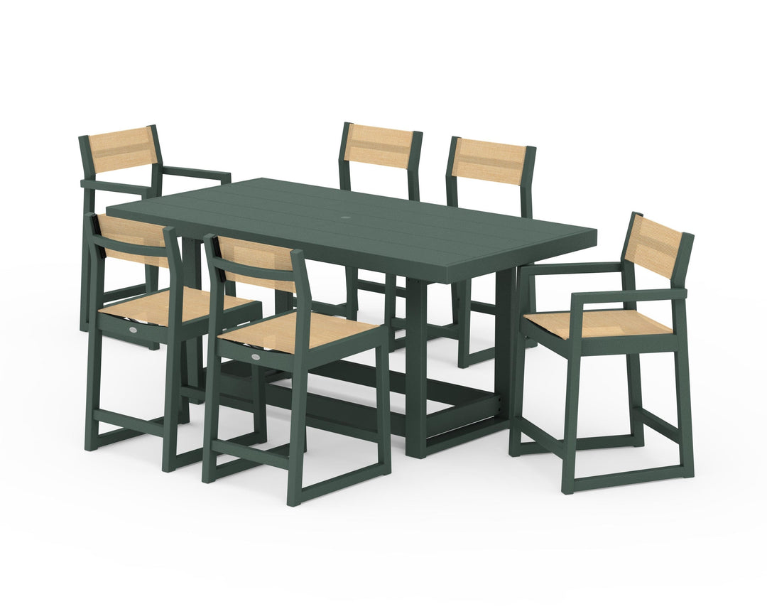 POLYWOOD® EDGE Sling 7-Piece Counter Table Set