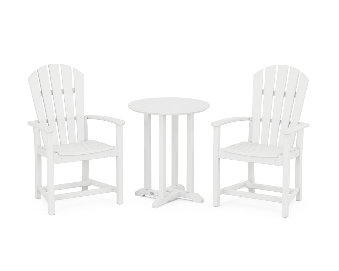 POLYWOOD® Palm Coast 3-Piece Round Farmhouse Bistro Dining Set