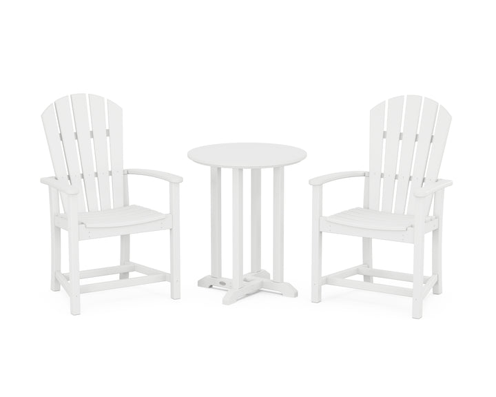 POLYWOOD® Palm Coast 3-Piece Round Farmhouse Bistro Dining Set