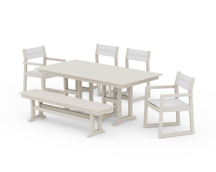 POLYWOOD® EDGE Sling 6-Piece Farmhouse Dining Set