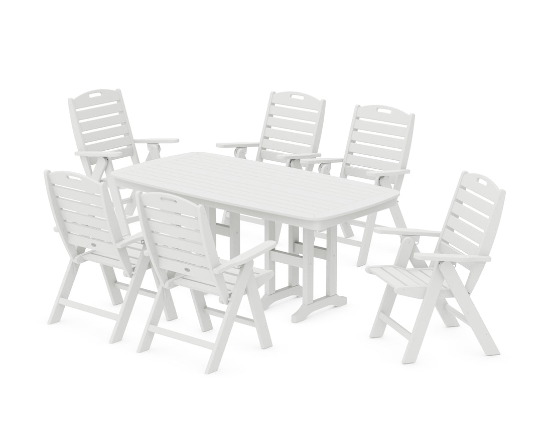 POLYWOOD® Nautical Folding Highback Chair 7-Piece Dining Set