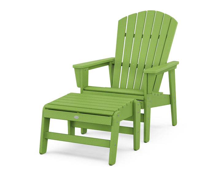 POLYWOOD® Nautical Grand Upright Adirondack Chair with Ottoman