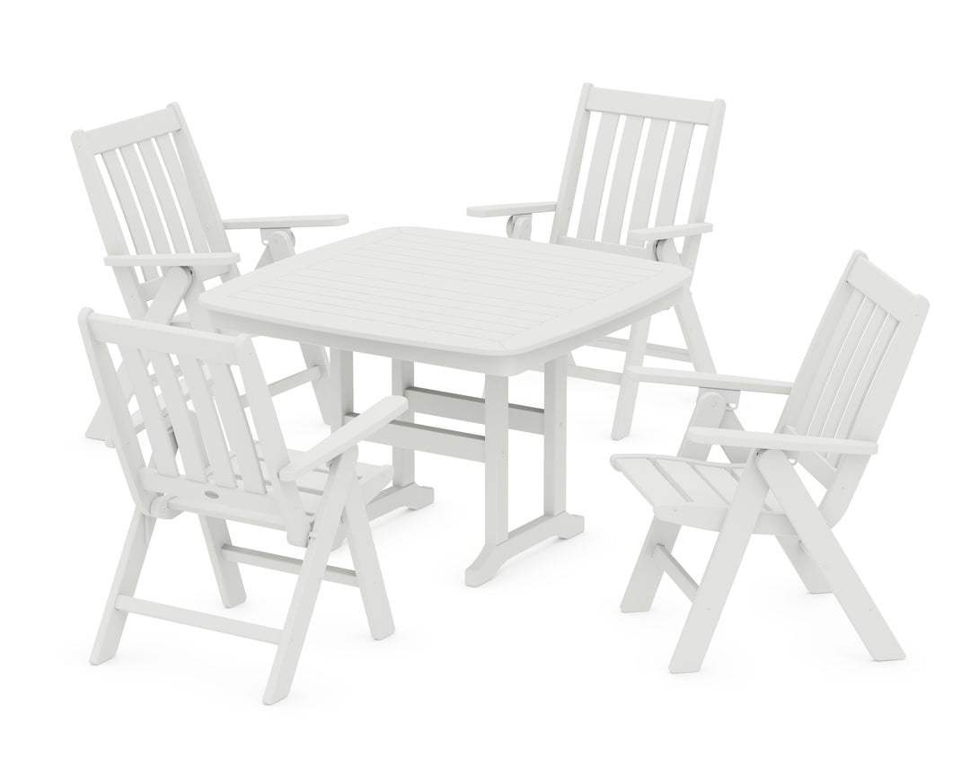 POLYWOOD® Vineyard Folding Chair 5-Piece Dining Set