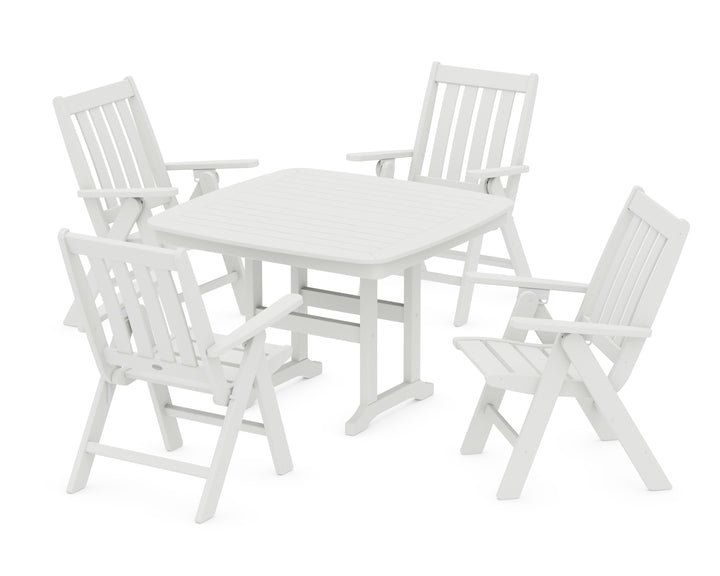 POLYWOOD® Vineyard Folding Chair 5-Piece Dining Set