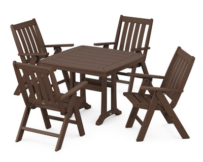 Vineyard Folding 5-Piece Dining Set with Trestle Legs